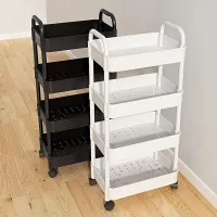 1pc Universal multi-level storage rack with wheels - kitchen, bathroom, bedroom and living room