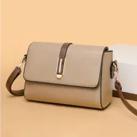 Retro Crossbody-Tasche aus PU-Leder mit kontrastierenden Farben