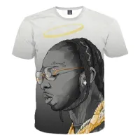 Nowoczesny stylowy t-shirt 3D dla fanów Pop Smoke