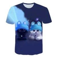 Children's T-shirt with cat B1503