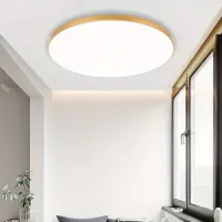 Modern LED ceiling lamp, ultra thin, round, gold and white design, suitable for living room, bedroom, kitchen, closets, bathrooms, toilets, garages, parking lot and courtyard
