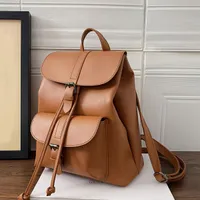 Fashion bag with download lapel, single color PU leather bag, free time backpack for school, work, travel and everyday use