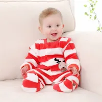 Baby jumpsuit with reindeer print