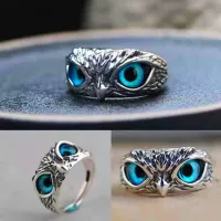 Men's ring in the shape of owl's eyes