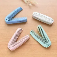 Portable folding comb and hairbrush made of wheat straw