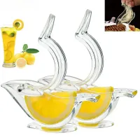 Practical citrus moon juicer - ideal for use on steaks and sauces