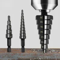 HSS tiered drill, titanium coated, for wood and metal