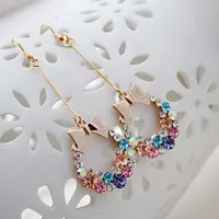 Beautiful lady hanger earrings with bow
