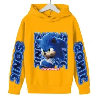 Bluză cu glugă și imprimeu Sonic pentru băieți
