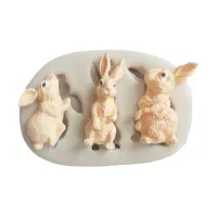 Silicone mould with rabbits