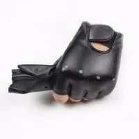 Fingerless children's leather gloves