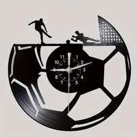 Horloge murale en vinyle avec motif de ballon de football (1 pièce)