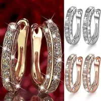 Delysia King Luxury trzystronne kolczyki z kryształami dla dziewczyn 