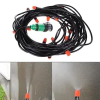 Automatic garden hose watering set with adjustable nozzle