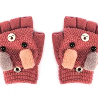 Children's fingerless gloves with dog - 6 colours