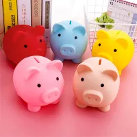 One-colour portable mini cash box in the shape of a piggy bank