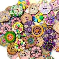 100 retro wooden buttons to create - 15/20/25mm, custom vintage style for your clothes