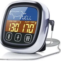 Digitálny teplomer na mäso s veľkým dotykovým displejom LCD Teplomer na okamžité odčítanie údajov z potravín