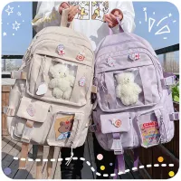 Girls school backpack with stylish pockets - various colours