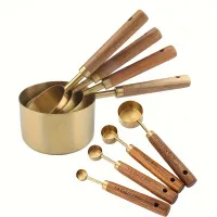 Set of measuring cups and spoons - stainless steel, 8 pieces - for cooking and baking