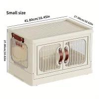 1pc Foldable Storage Box, Double Door Storage Cabinet, Clothes compartment At Student College, Storage Supplies at Minorities, Living Room Bedroom Large Capacity Storage Box For Office, Hotels, Commercial Use