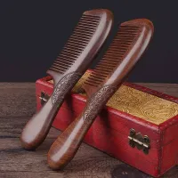 Durable wooden double-sided ridge of sandalwood for combing and styling hair