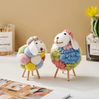 Cute sheep figure made of felt - adorable decoration for modern home & unique gift idea