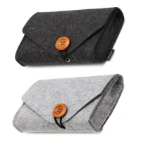 New women's mini case made of felt - Powerbank, card bag, data cable, travel organizer, wallet for ID cards and credit cards