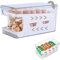 1pc Storage Trays Refrigerators, Double Layer Solutions For Storage Egg, Transparent Egg Holder To Refrigerator, Organizer To 24 Egg With lid For Deviled Eggs and Comfortable Storage, Kitchen Needs