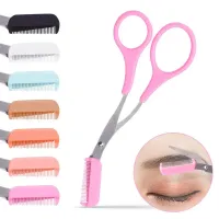 Safe Scissors for cutting eyebrows made of stainless steel with comb