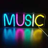 1pc musical LED neon inscription, LED neon light, decorative LED lighting for wedding Birthday celebration Feast Male Cave Bar Bedroom Game room Home Wall decoration