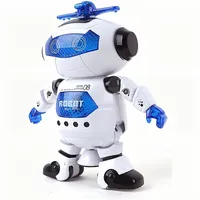 Robot dansator și mersător cu muzică și lumini - Rotire 360° - Jucărie distractivă pentru copii de la 3 ani