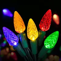 C6 Christmas chain lights 60 LED 50ft outdoor fairy tale lights multicolored
