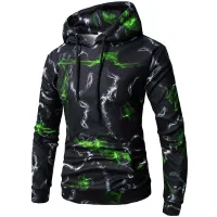Men's autumn patterned hoodie with hood
