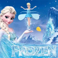 Beautiful flying doll for girls Frozen with ice wings