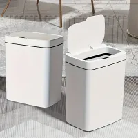 Smart trash basket with touchless lid opening