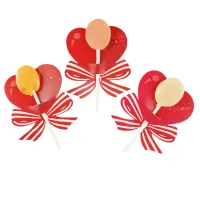 50 de huse de hârtie în formă de inimă roșie pentru acadele la petrecerea de Valentine's Day