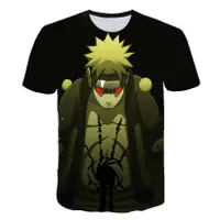 T-shirt chłopięcy z nadrukiem Naruto i krótkimi rękawami