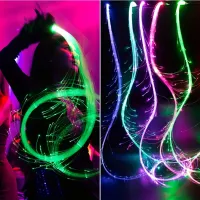 LED Dance Whips - pas ładowania włókna, światło RGB