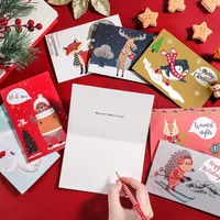 24 pieces of Christmas gift cards for the Christmas season with 24 4 x 6 inch envelopes 8 designs