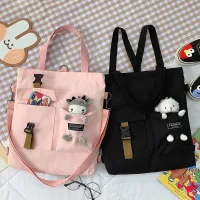 Girl's shoulder bag with a stuffed animal in its pocket - different kinds