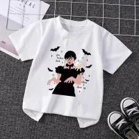 pentru copii alb T-shirt cu mâneci scurte și imprimare la modă miercuri Addams