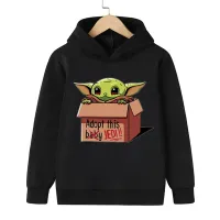 Hanorac trendy pentru copii cu glugă Baby Yoda