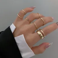 Női fémgyűrű készlet - 7 db