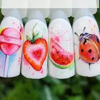 Stickers for nails with fruit and sweets motif