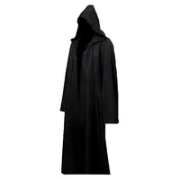 Cape noire à capuche - Cape d'Halloween pour adultes, costume de sorcier cosplay