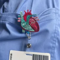 Anatomical heart on string - stylish badge holder for paramedics