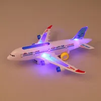 Elektryczny samolot Airbus A380 z migającymi światłami i dźwiękami