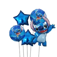 Birthday set of decorative party balloons with Lilo and Stitch motif
