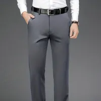 Men's classic formal trousers with a slight stretch in a monochrome design, ideal for spring/summer